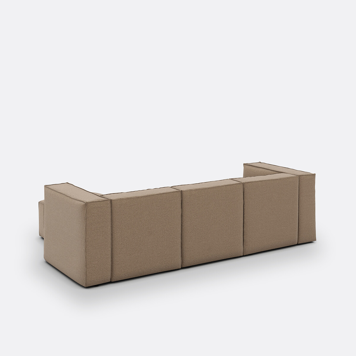 LA REDOUTE INTERIORS<br>Sofá modular de 3 lugares com pufe, tecido texturizado Seven