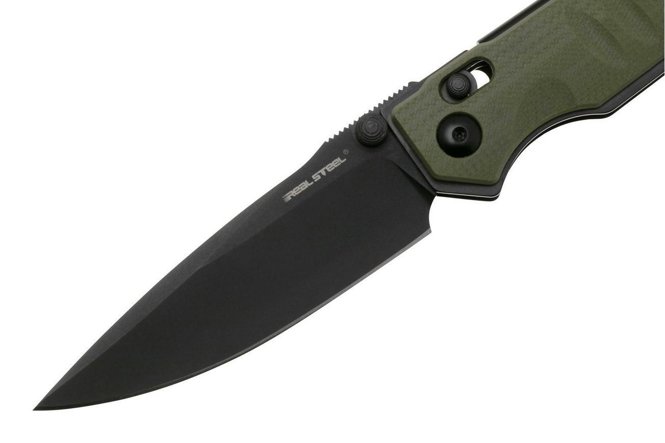 Real Steel Sacra 7711GB Black Böhler K110, Green G10, zakmes