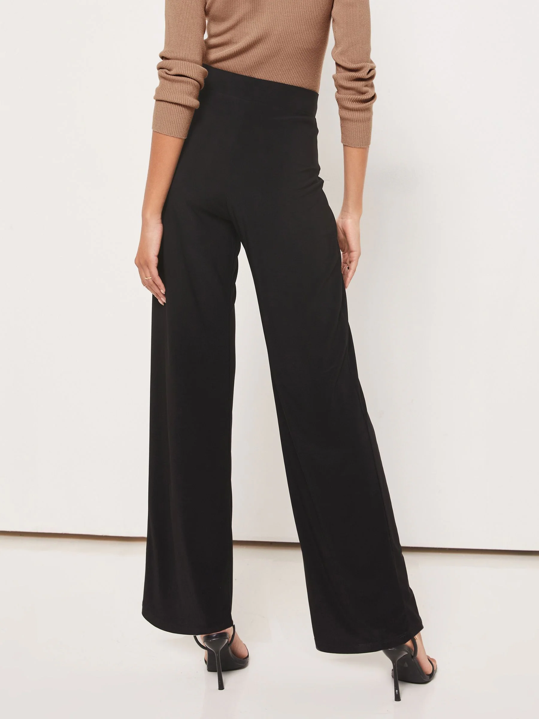 Zwart - Lipsy - Broek met wijde pijpen en hoge taille