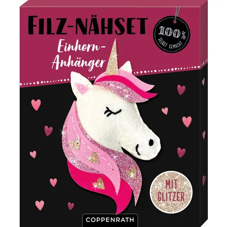 Coppenrath Verlag Filz-Nähset Einhorn-Anhänger (Herzen) - 100% s.g.