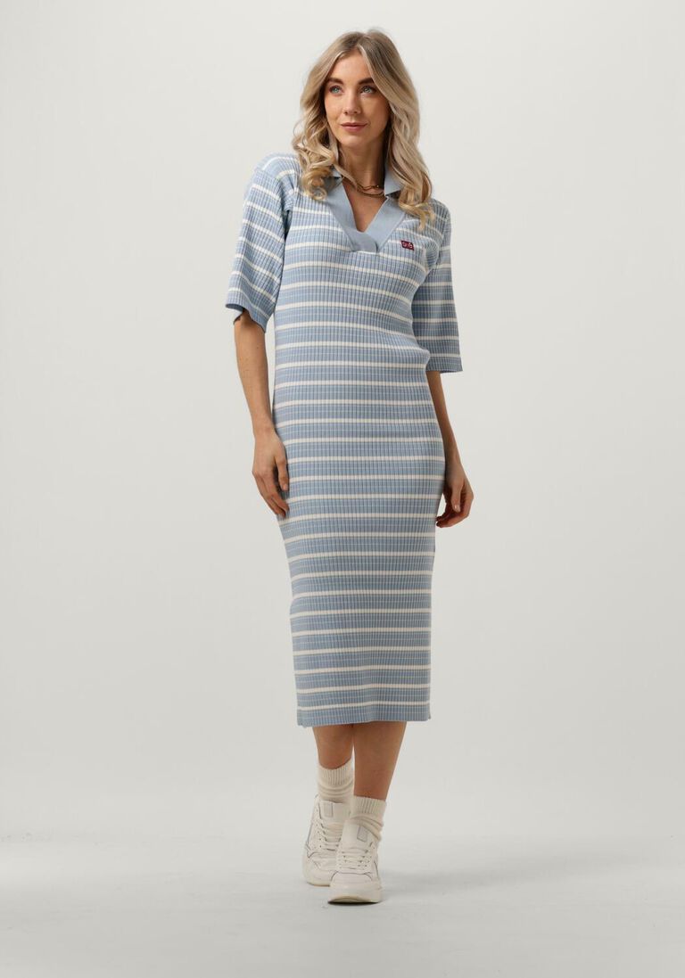 ESM\u00C9 STUDIOS lichtblauwe esm&eacute; studios midi jurk aura polo dress knit
