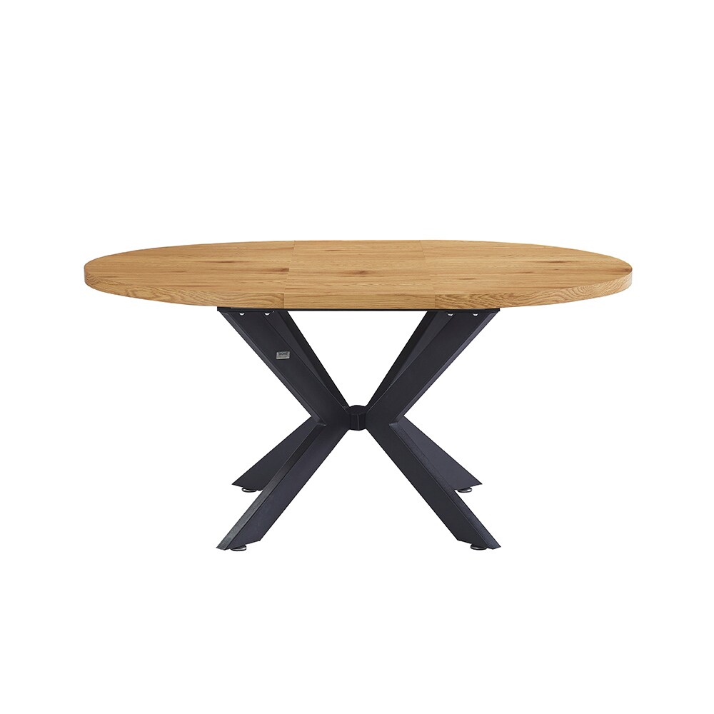 HOME DELUXE Ausziehbarer Esstisch Rund AVENTURA inkl. Sternfuß - 120 x 120 cm - versch. Farben - Light Oak