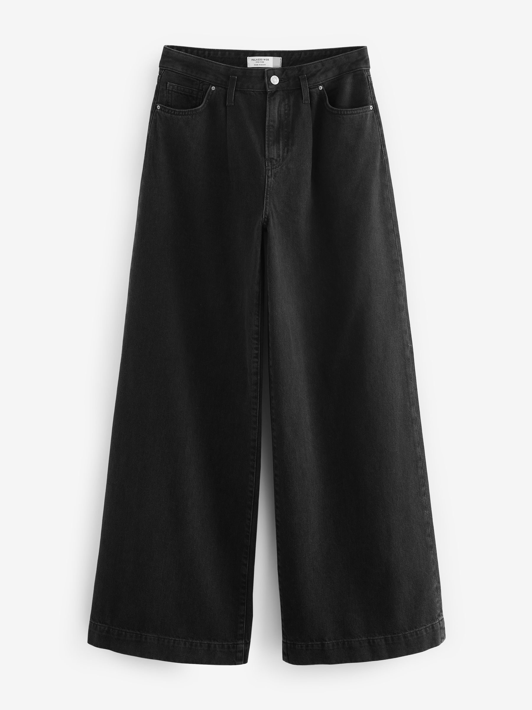 Zwart - Palazzo-jeans met wijde pijpen van 100% katoen