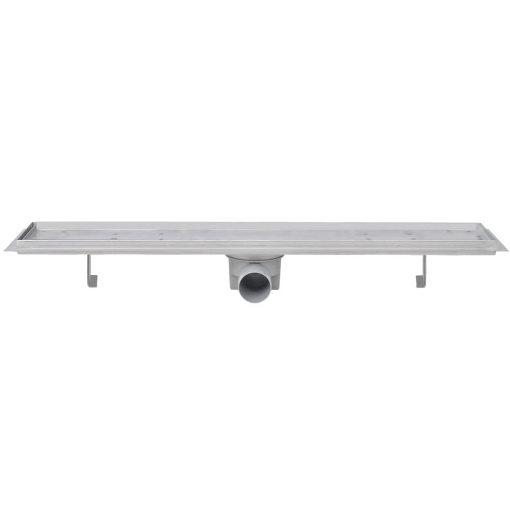 Drain de douche linéaire 2 pcs 730 x 140 mm acier inoxydable