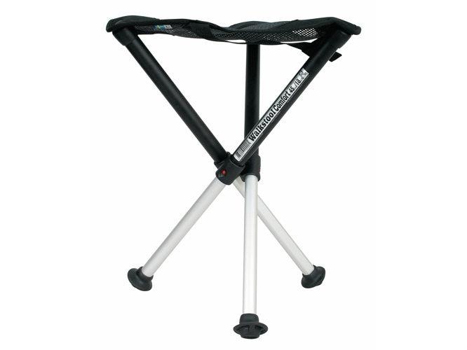 Walkstool Dreibeinhocker Comfort 45 cm Schwarz/Silber Komfortabler Campinghocker
