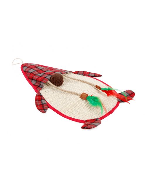 Adori Kerst Kattenspeeltje Krabmat - Krabplank - 55x33 cm Rood