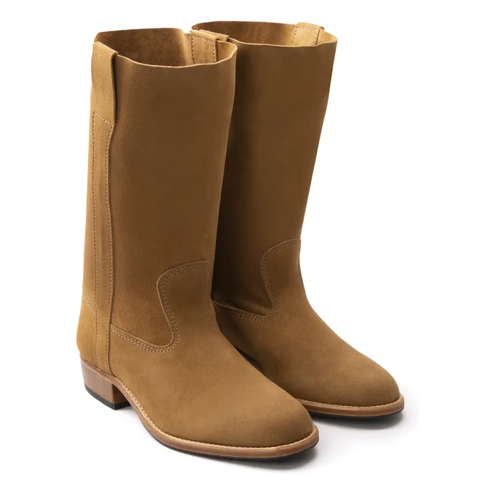La Botte Gardiane Bottes Gardian Paris Cuir Velours | Taupe