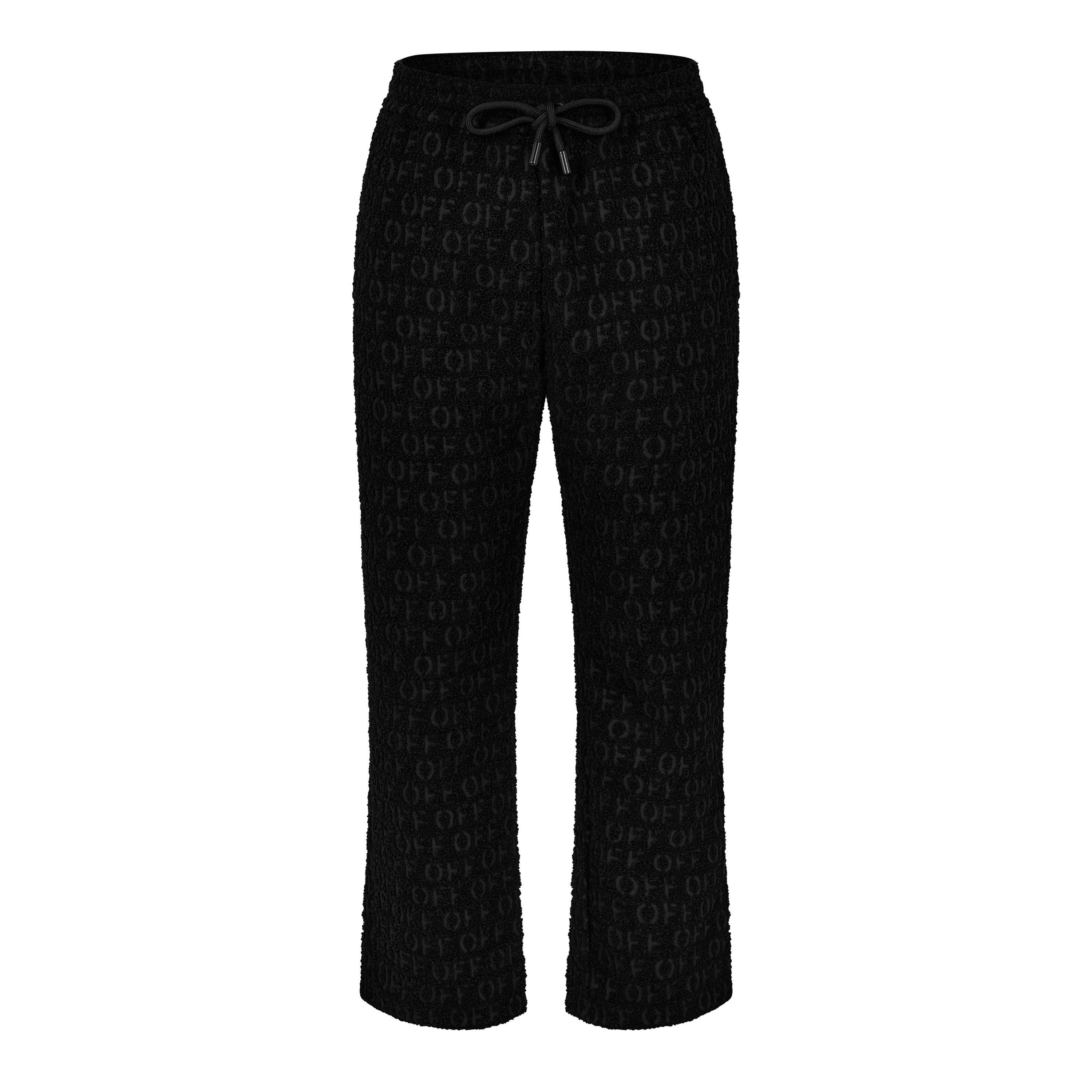 Off White Bouclé Casual Trousers