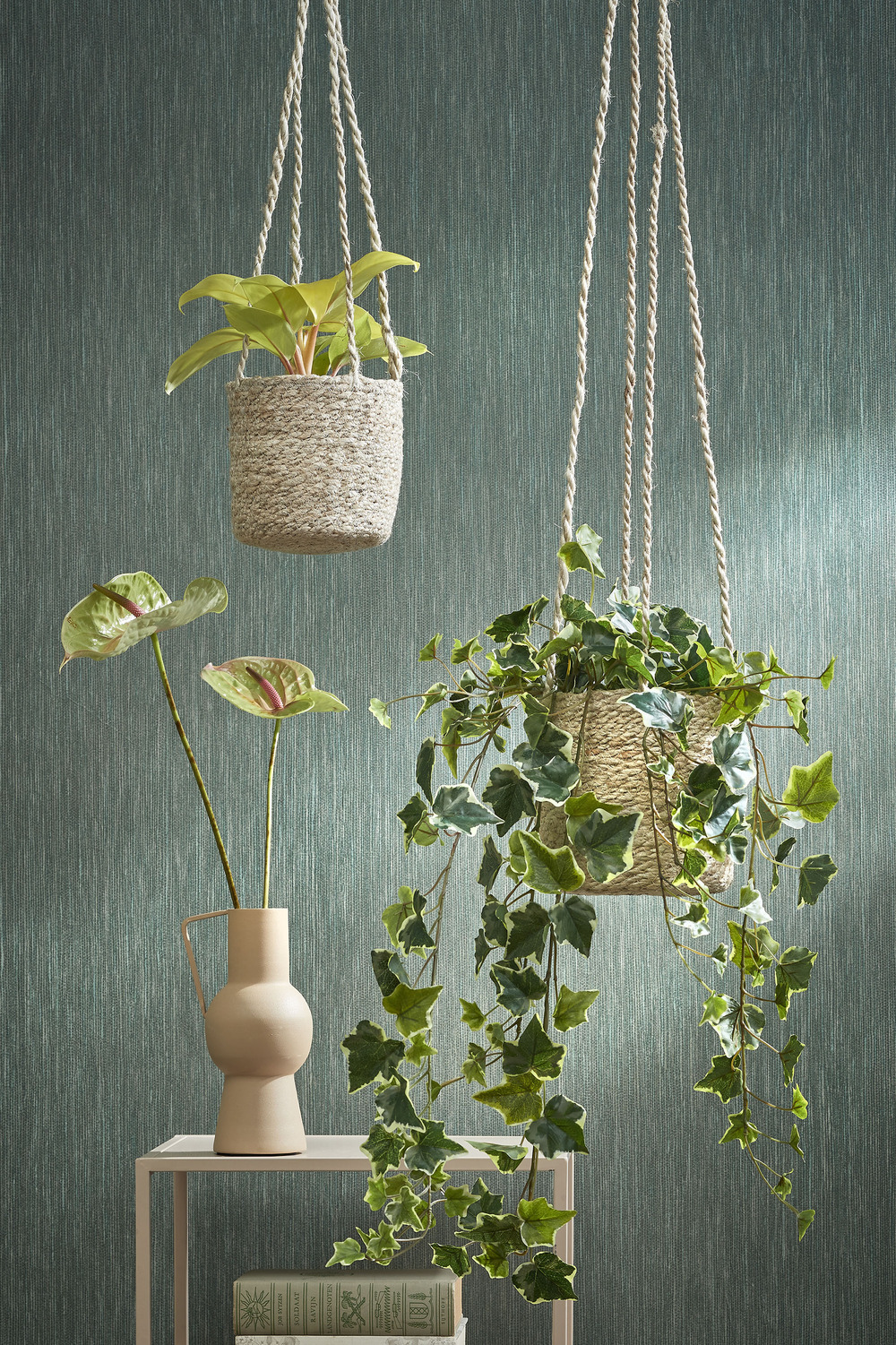 Mica decorations - hedera artificielle suspendu varié h86