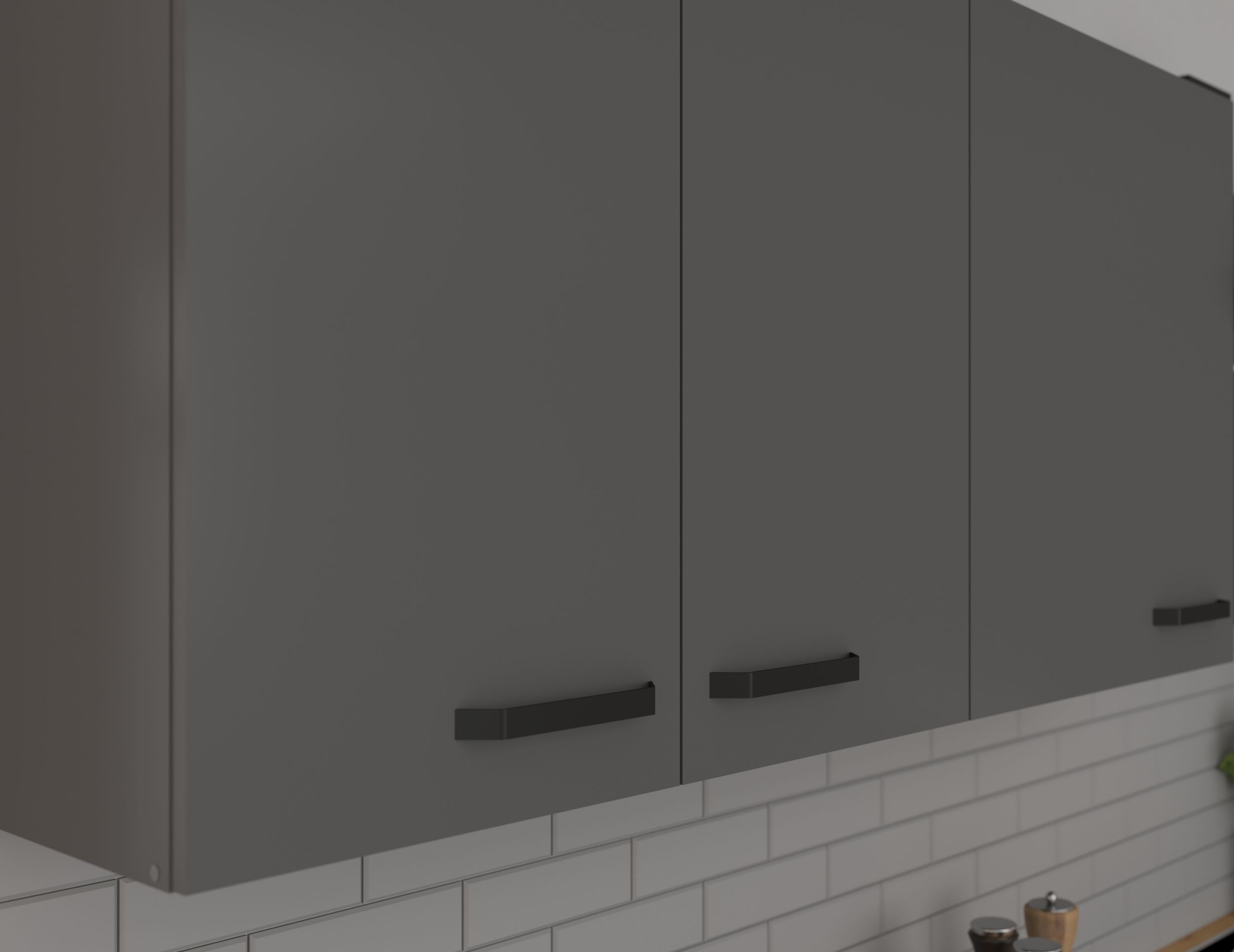 Küche AVA & NESSA 220 + 120 cm Anthrazit Eiche Artisan Küchenzeile Küchenblock