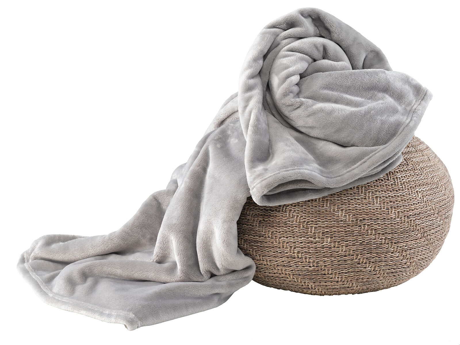 XXL-Flanell-Kuscheldecke silber, ca. 220x240 cm