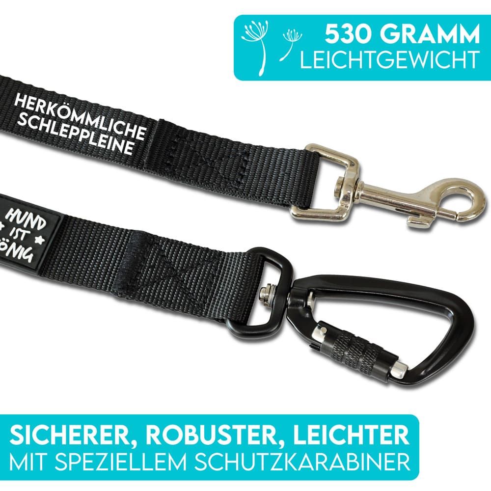 HUND IST KÖNIG® 15m Hunde Schleppleine mit Sicherheitskarabiner & gepolsterter Handschlaufe