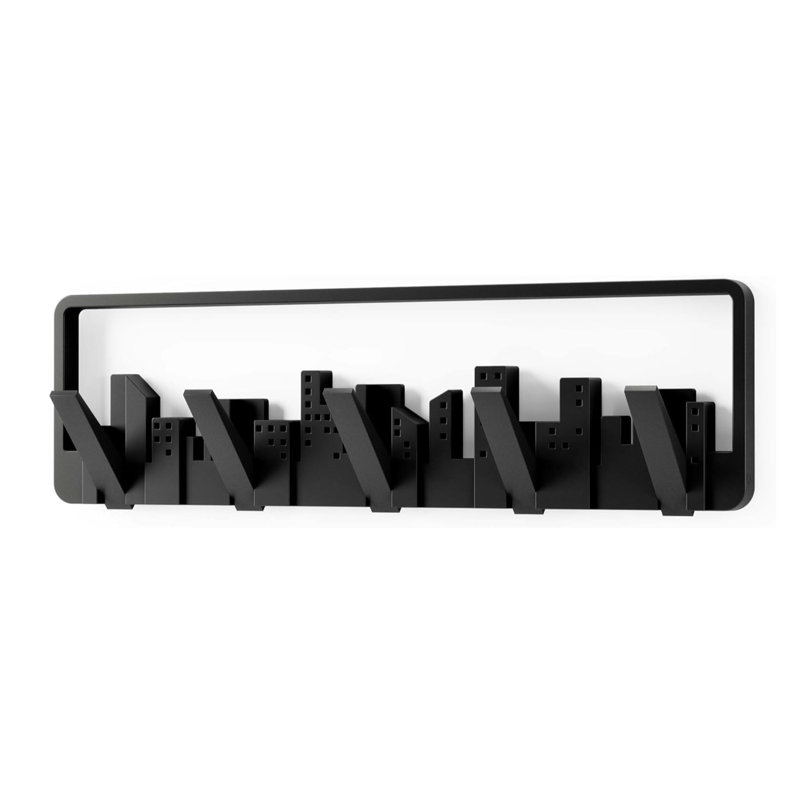 (495x140mm) Skyline Garderobenleiste 5-facher Universal Wand Kleiderhaken (318190-040) - Schwarz