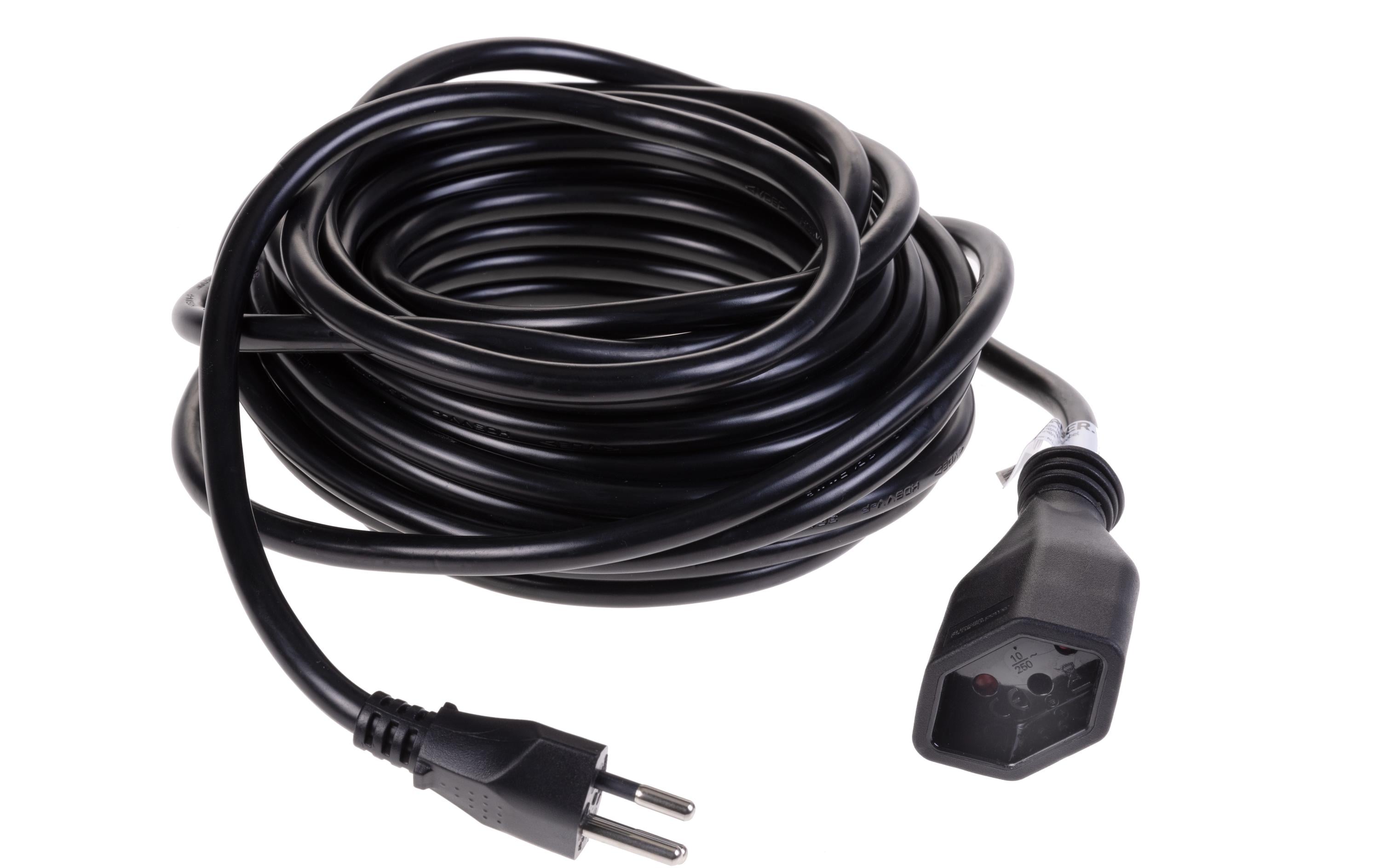 Verlängerungskabel T13-T12 10 m SchwarzStromkabel H05VV-F 3G1.5