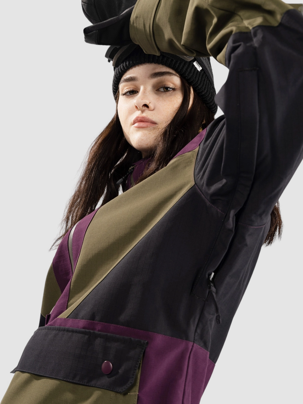 Coal Younts Anorak olive aubergine black