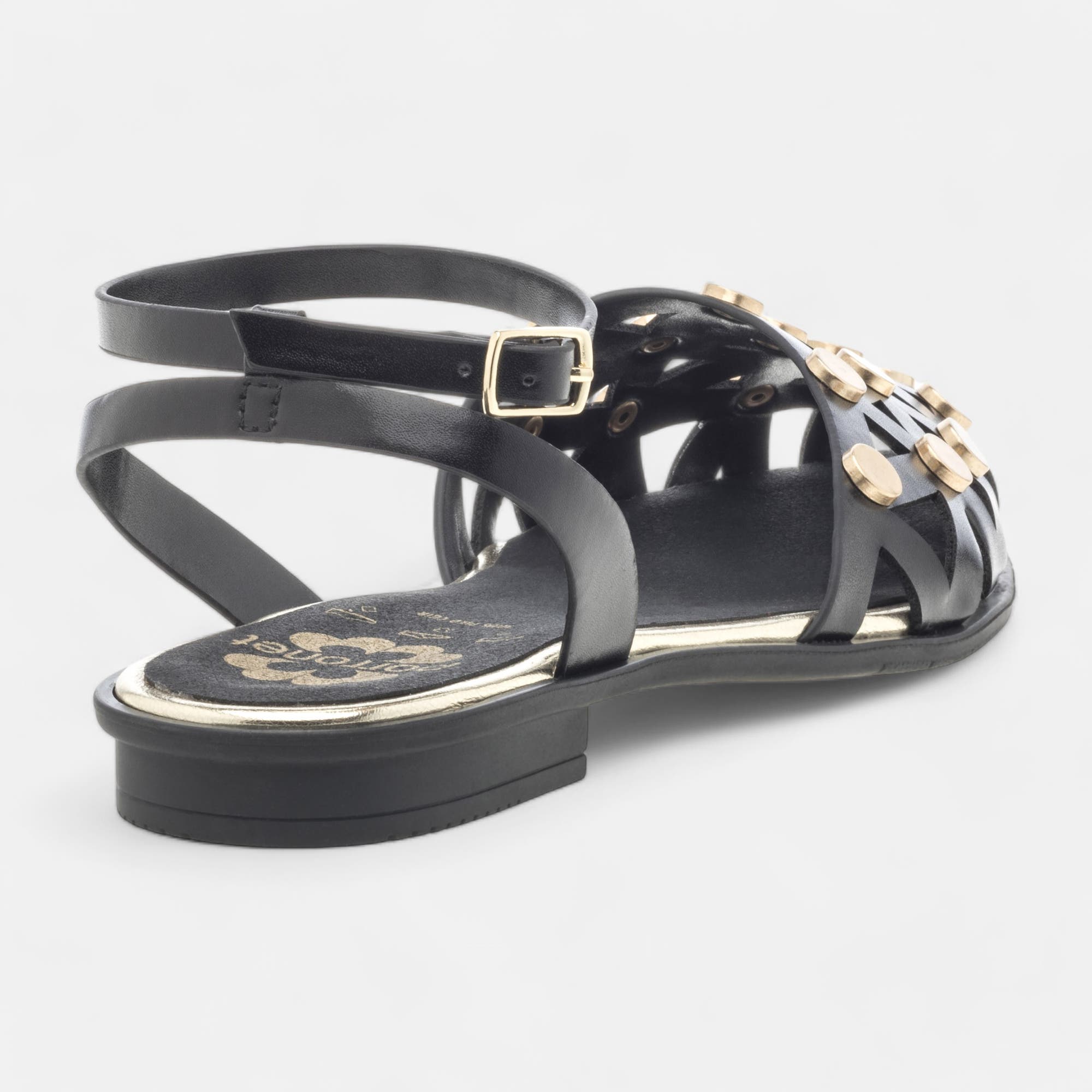 Escarpins quartiers ouverts Femme en cuir noir