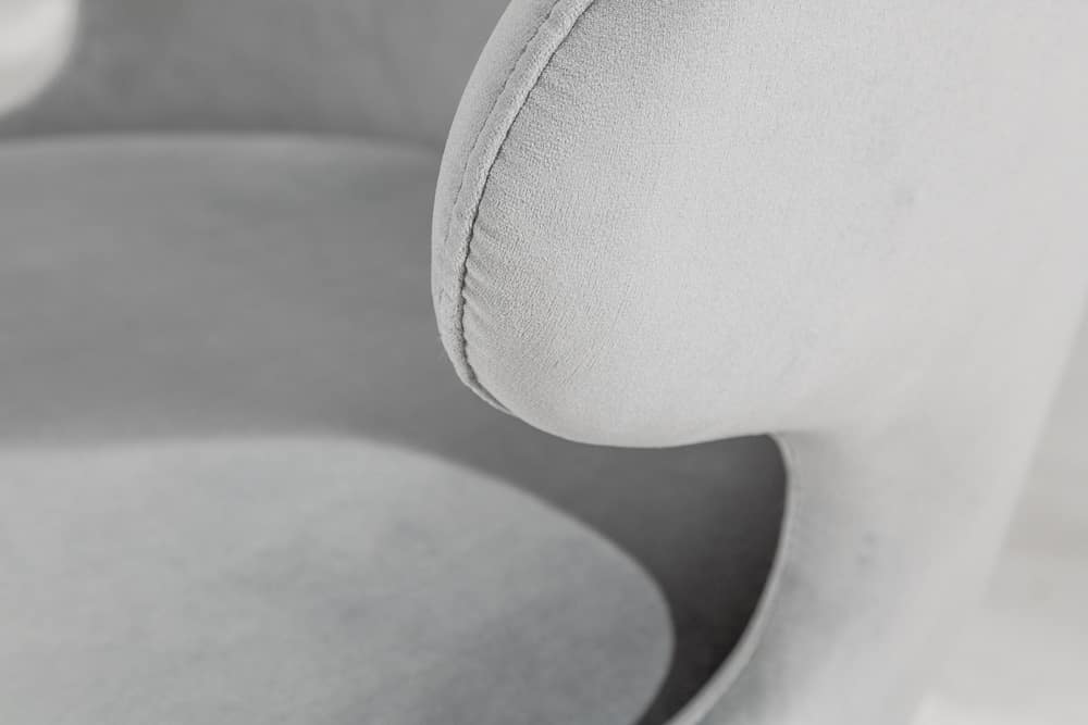 Eleganter Stuhl MODERN BAROCK II edel-grau Samt Edelstahlbeine