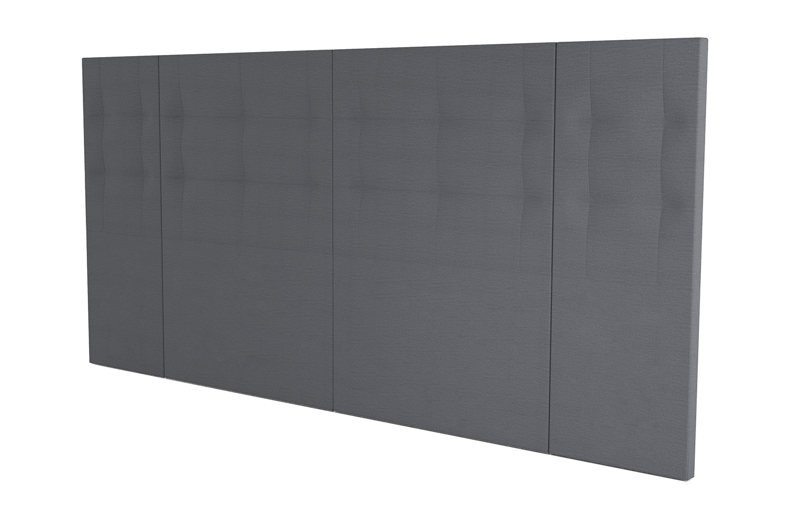 Crown sengegavl oppsett Tekstil 016 grå, bestående av 2 stk moduler 105 cm, 2 stk nattbordsmoduler 55 cm. Uten nattbord