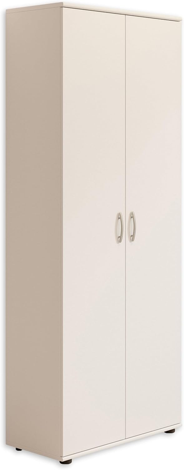 Stella Trading 3 Schuhschrank hoch, Weiß - Vielseitiger Mehrzweckschrank mit verstellbaren Einlegeböden - 70 x 176 x 35 cm (B/H/T)