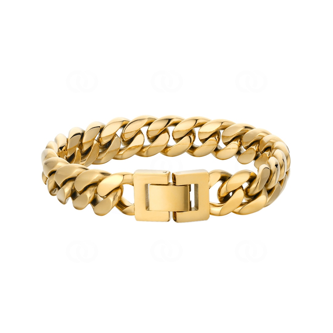 12mm Cuban Link Panzerarmband vergoldet