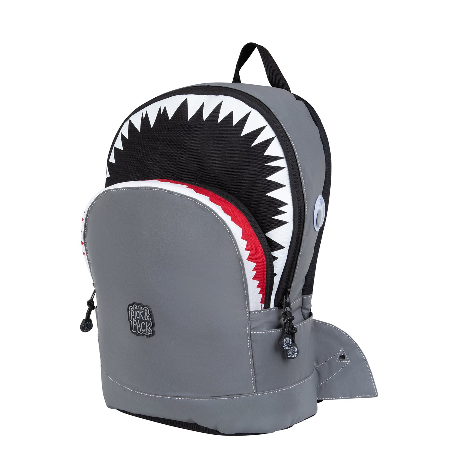 Pick & Pack Shark Shape Backpack M visible grey