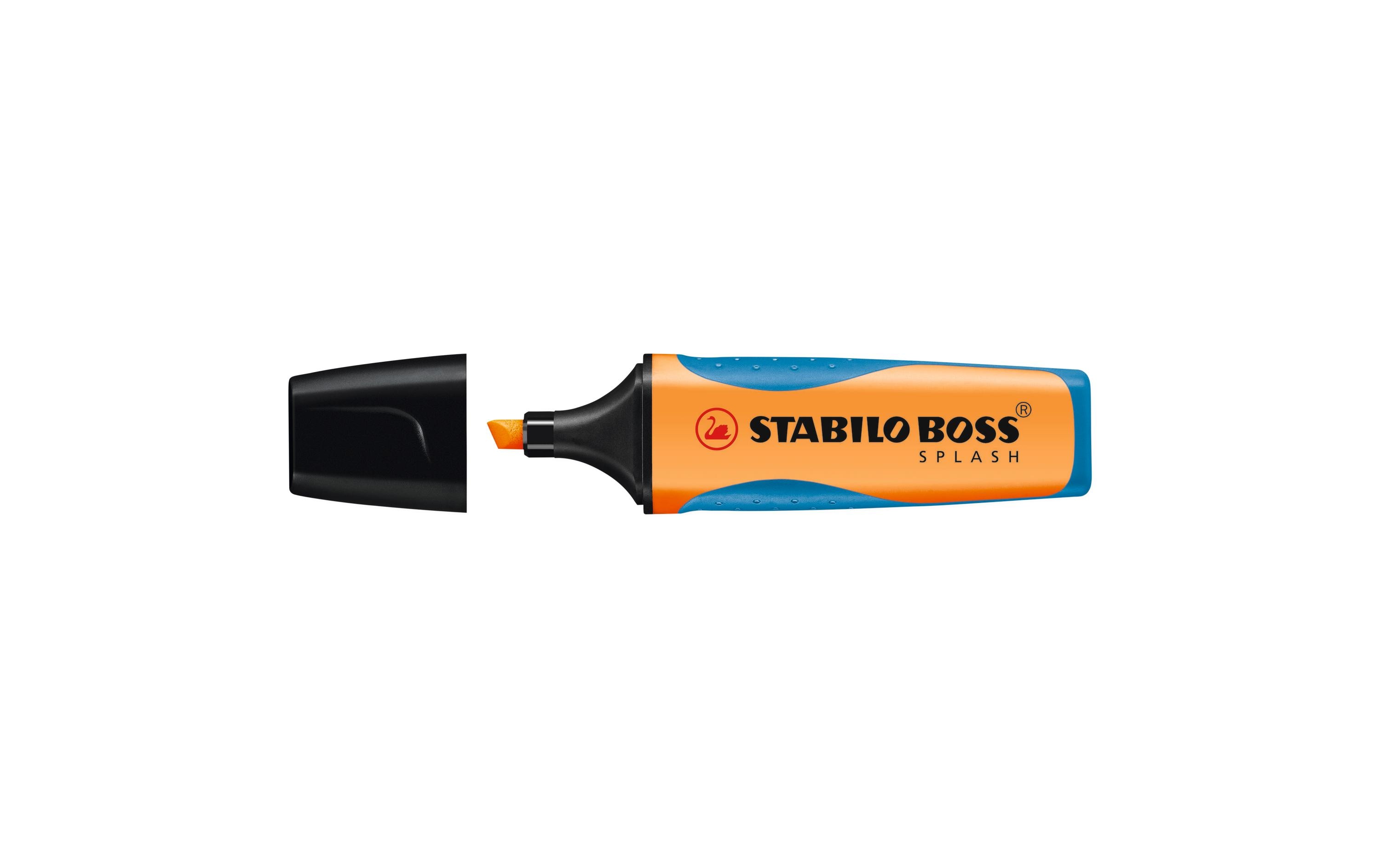 Textmarker Boss Splash OrangeTextmarker mit Tinte auf Wasserbasis