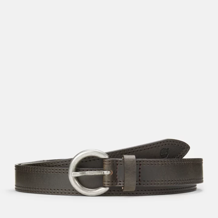 Ceinture de 25 mm/1 pouce à boucle ovale pour femme en marron