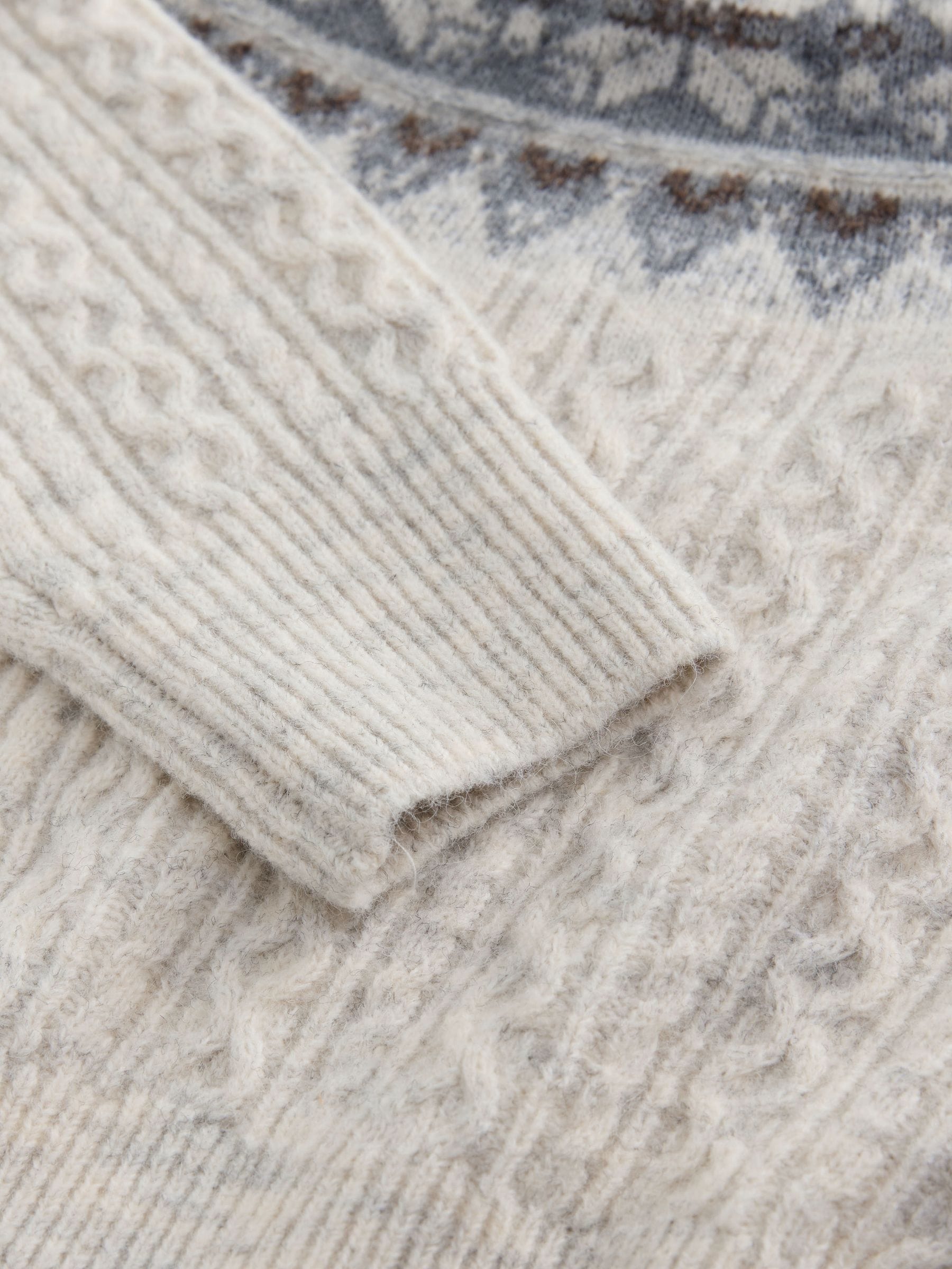 Ecru fairisle-motief  - Matching Family kersttrui