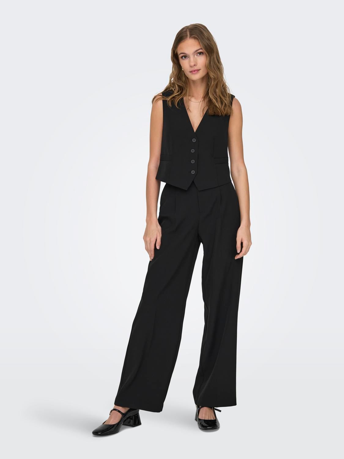ONLELLY Weiter Beinschnitt Hose mit weitem Beinschnitt Black