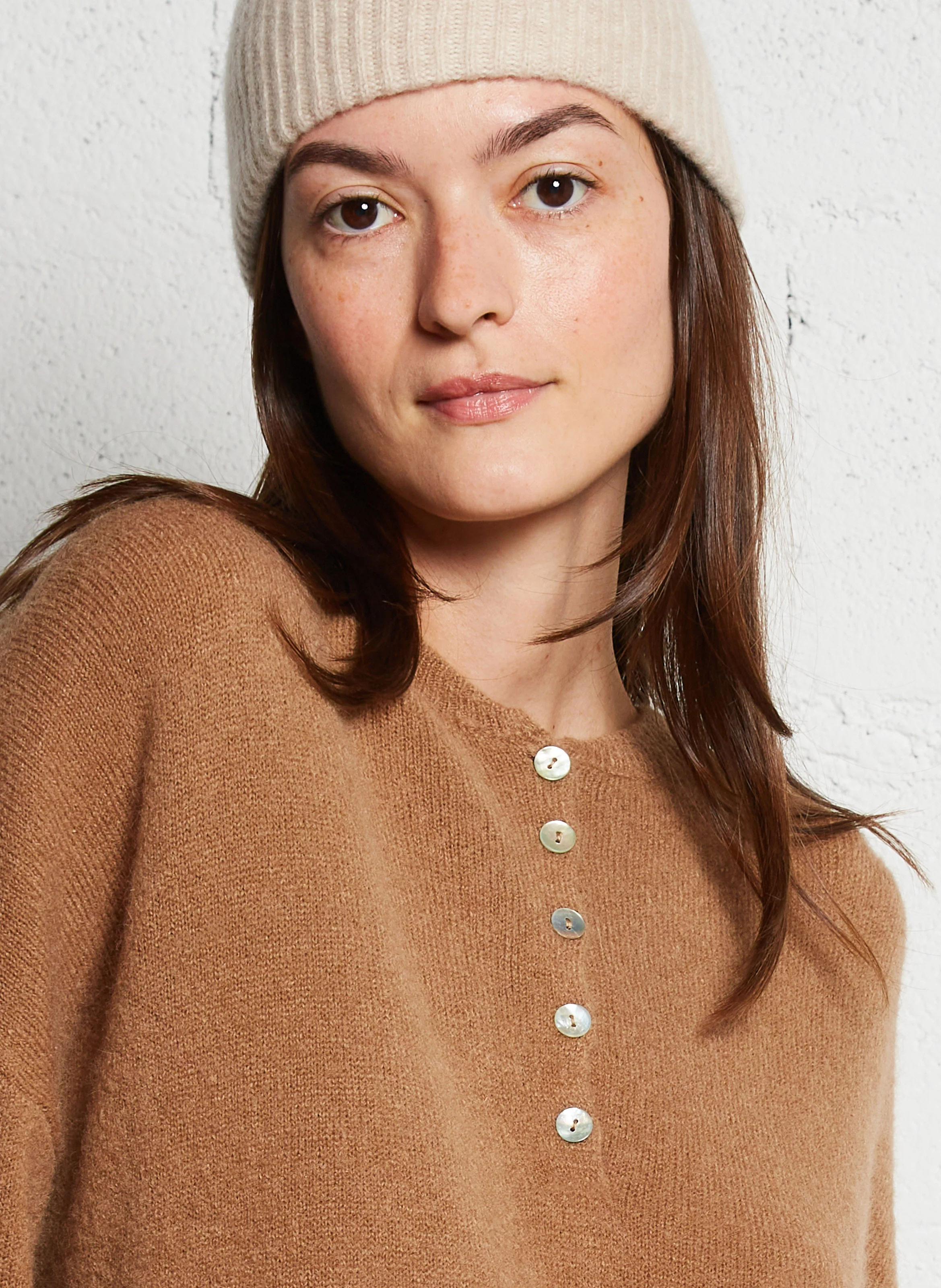 Pull col rond en laine mélangée | Marron