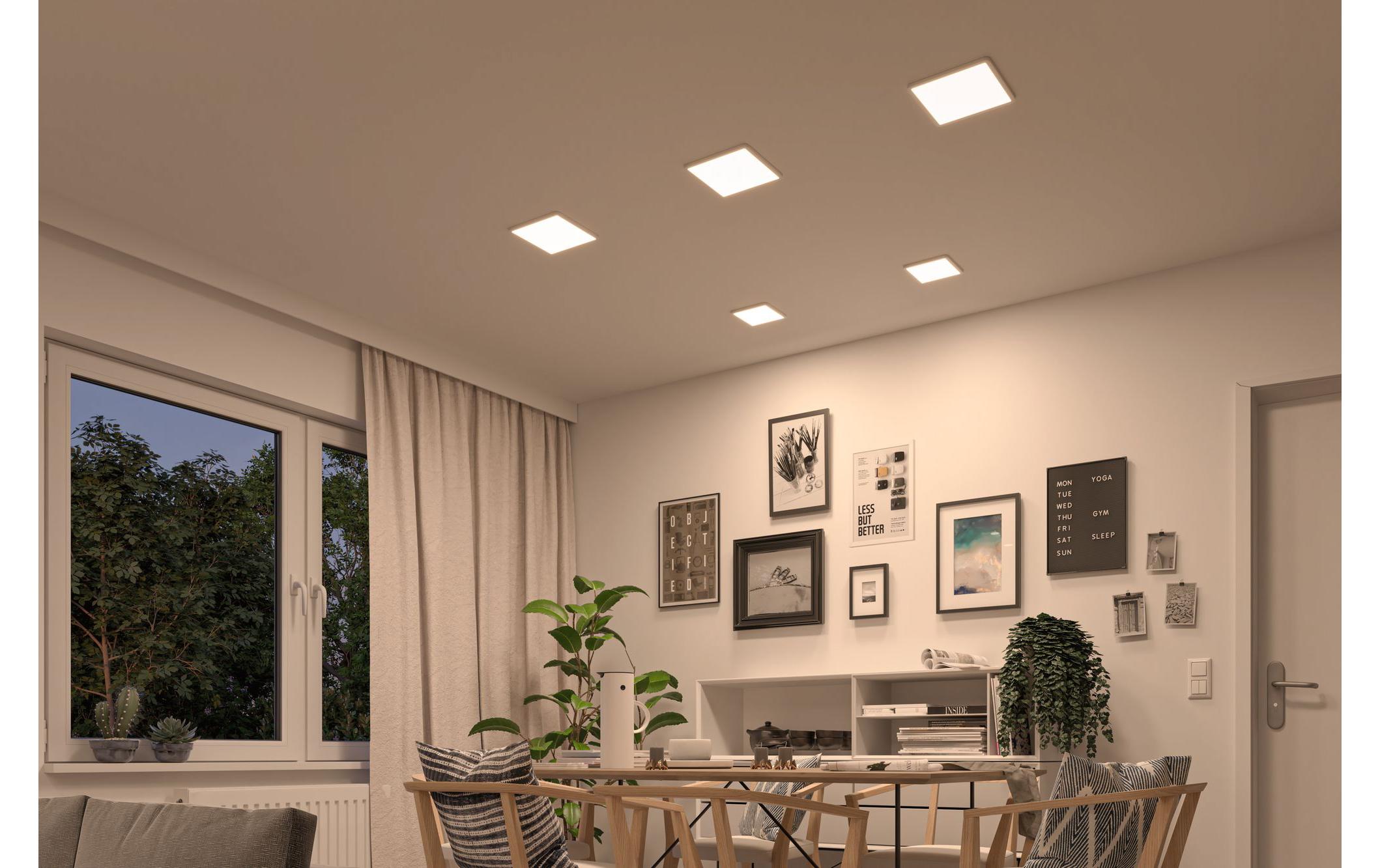 Einbauleuchte Areo VariFit 230 x 230 2000-4000 K, WeissEckiges Einbaupanel für eine sanfte Lichtstreeung