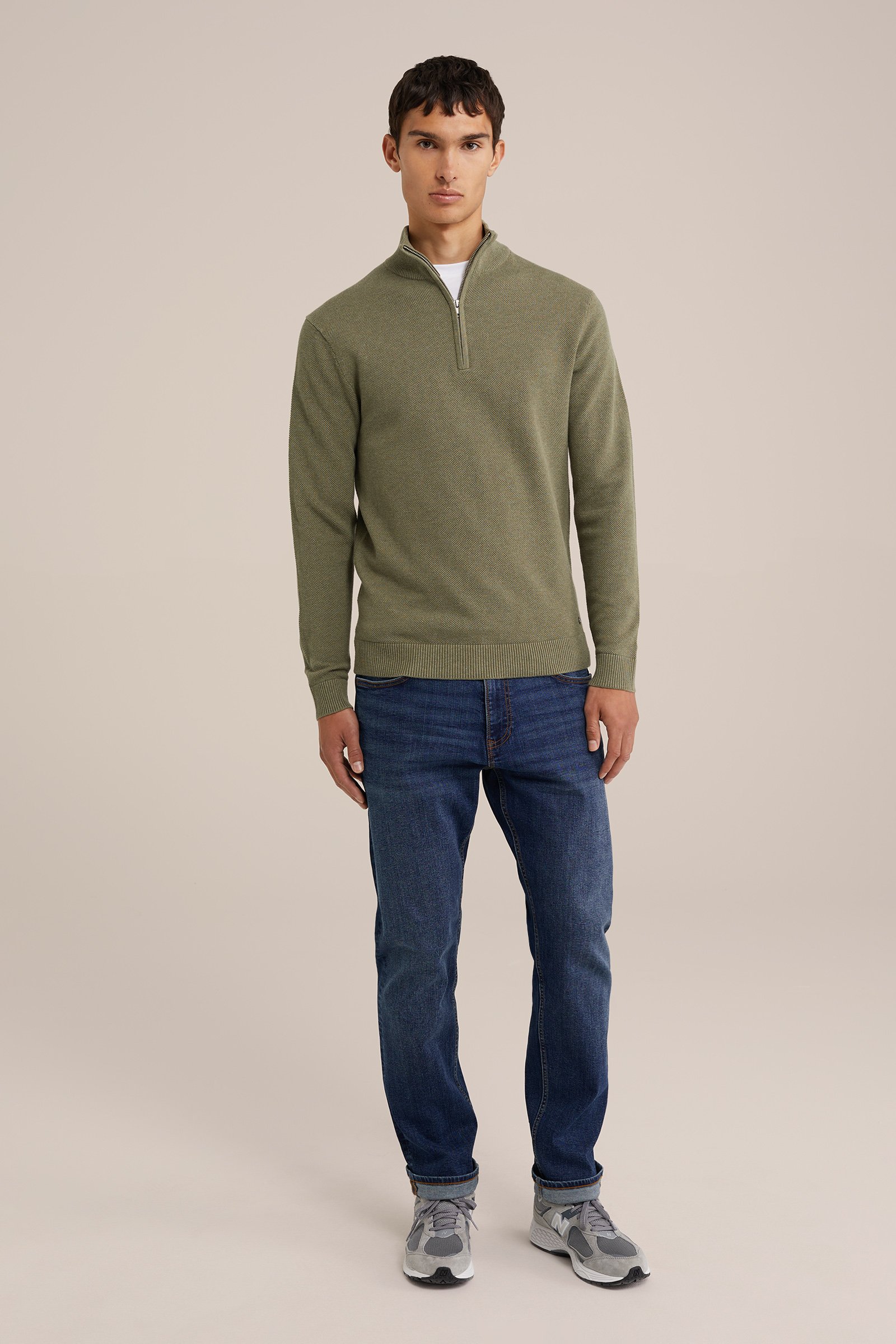 trui met rits WE Fashion Mosgroen