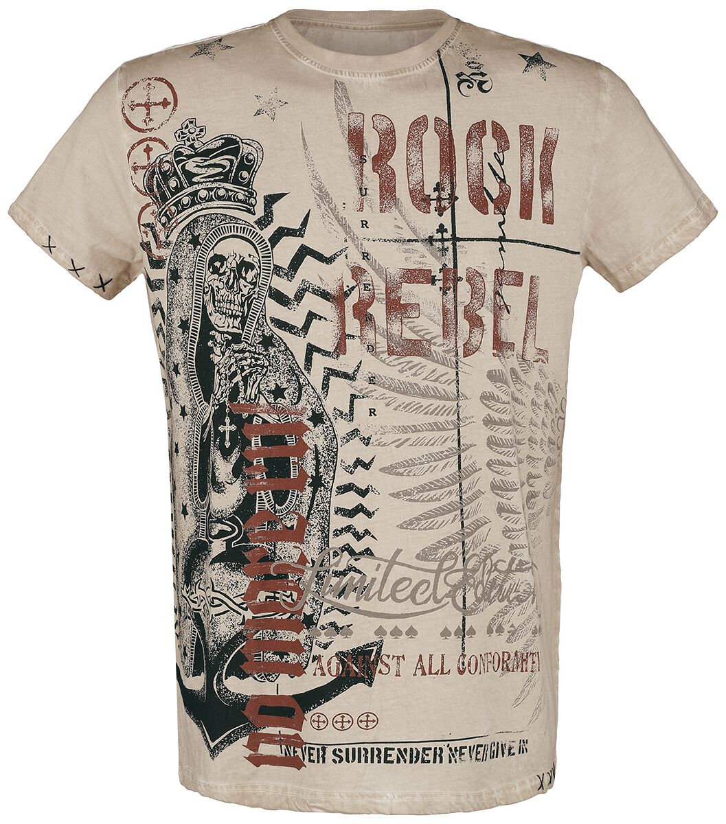 T-Shirt Avec Imprimés Crânes & Slogan | Rock Rebel by EMP T-Shirt Manches courtes