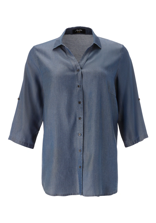 Aniston PLUS Jeansbluse aus weicher Lyocell Qualität - NEUE KOLLEKTION