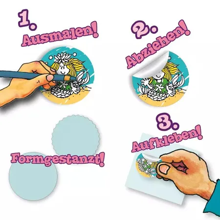 Lutz Mauder Ausmalsticker-Set Nixe Sina Seestern, 8-tlg.