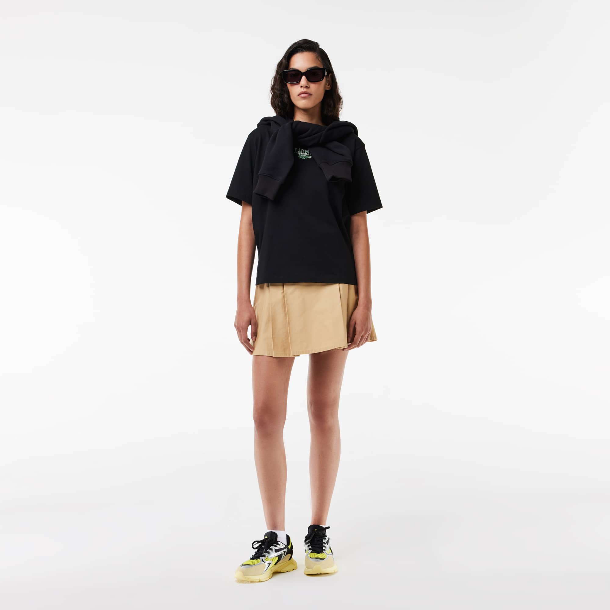T-shirt en jersey de coton imprimé Lacoste T-Shirts - Noir - Lacoste - Femme