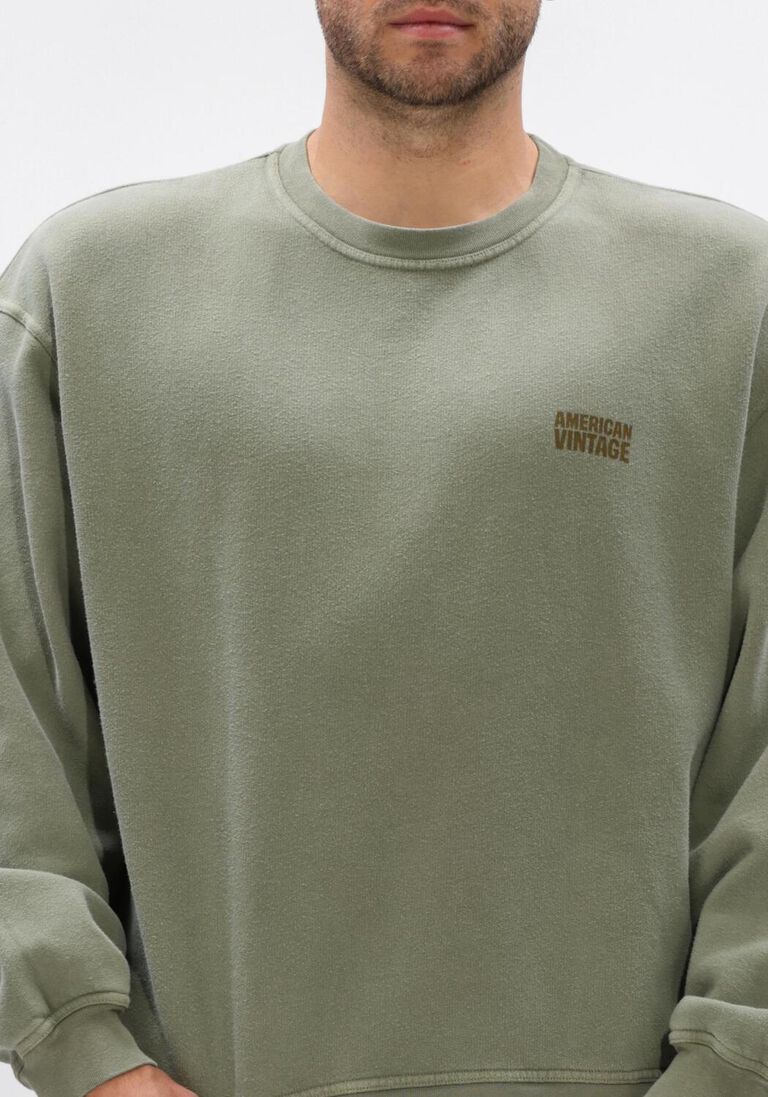 khaki american vintage sweater plizzy crew
