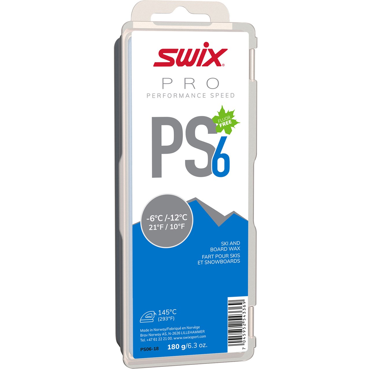 Swix Performance Speed 6 180g Bruksområdet strekker seg fra underlagsvoks for pulver til racingvoks og base-prep