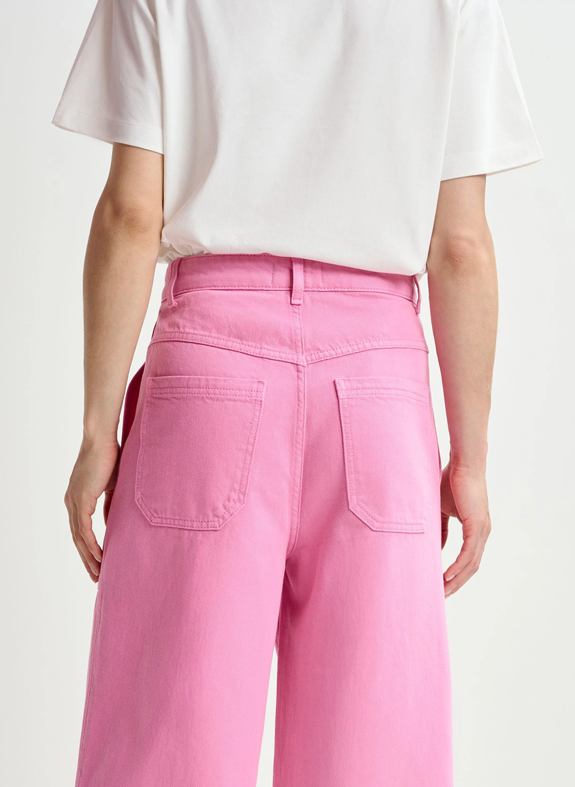 HOMERUS - Jean large taille haute | Rose