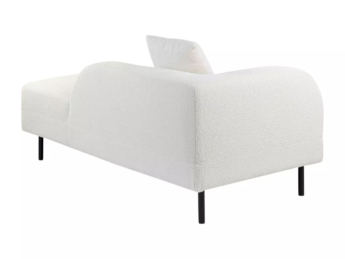 Chaise longue côté droite en tissu bouclé blanc LE CRAU