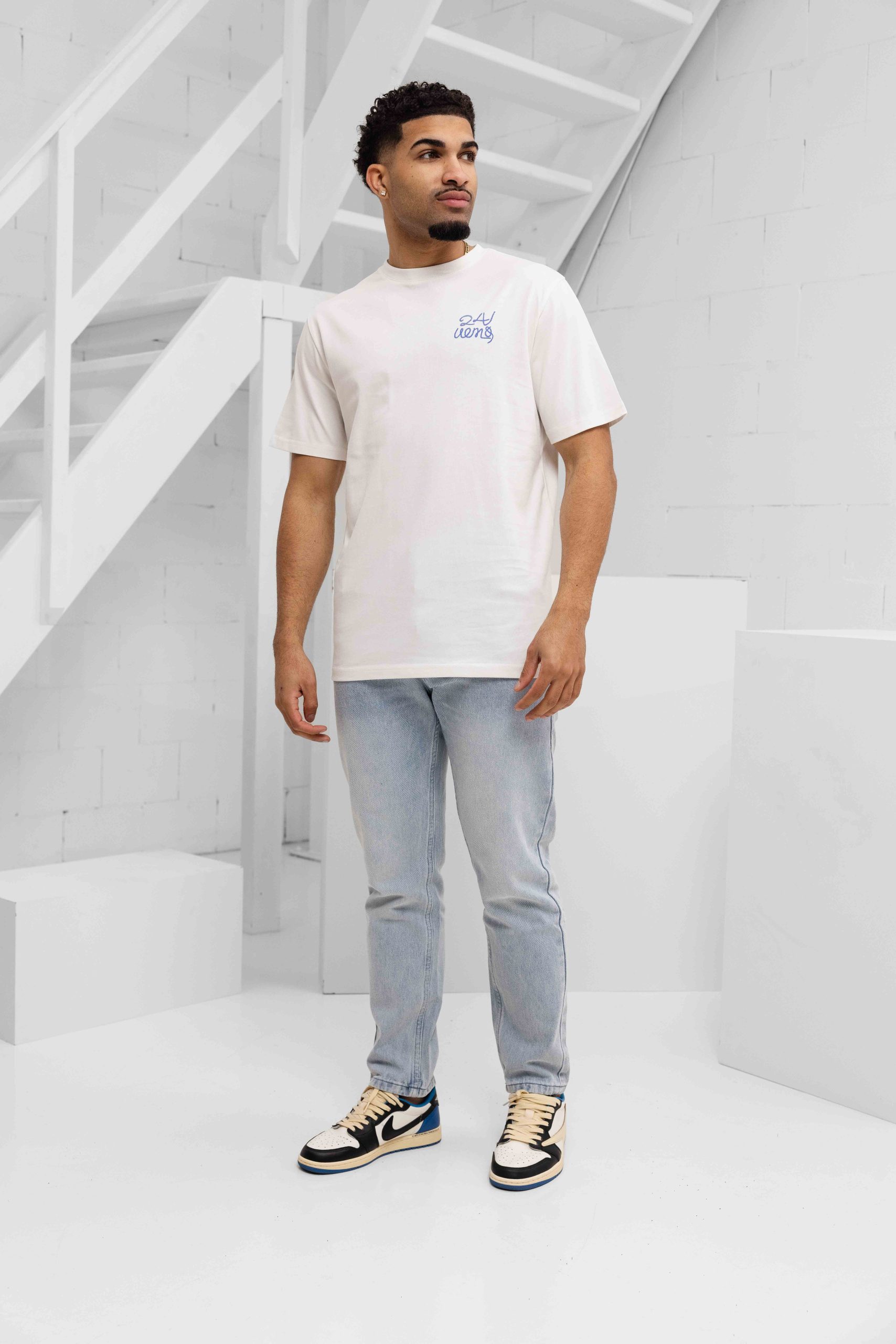 24 Uomo Riviera T-Shirt Heren Gebroken Wit