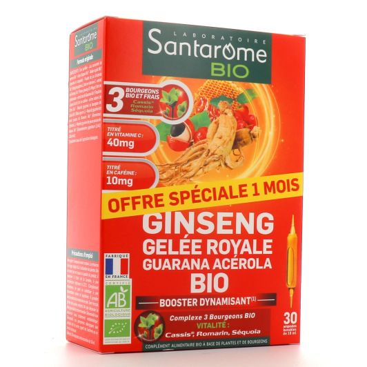 Santarome Bio Booster Dynamisant - Plantes anti fatigue, coup de boost