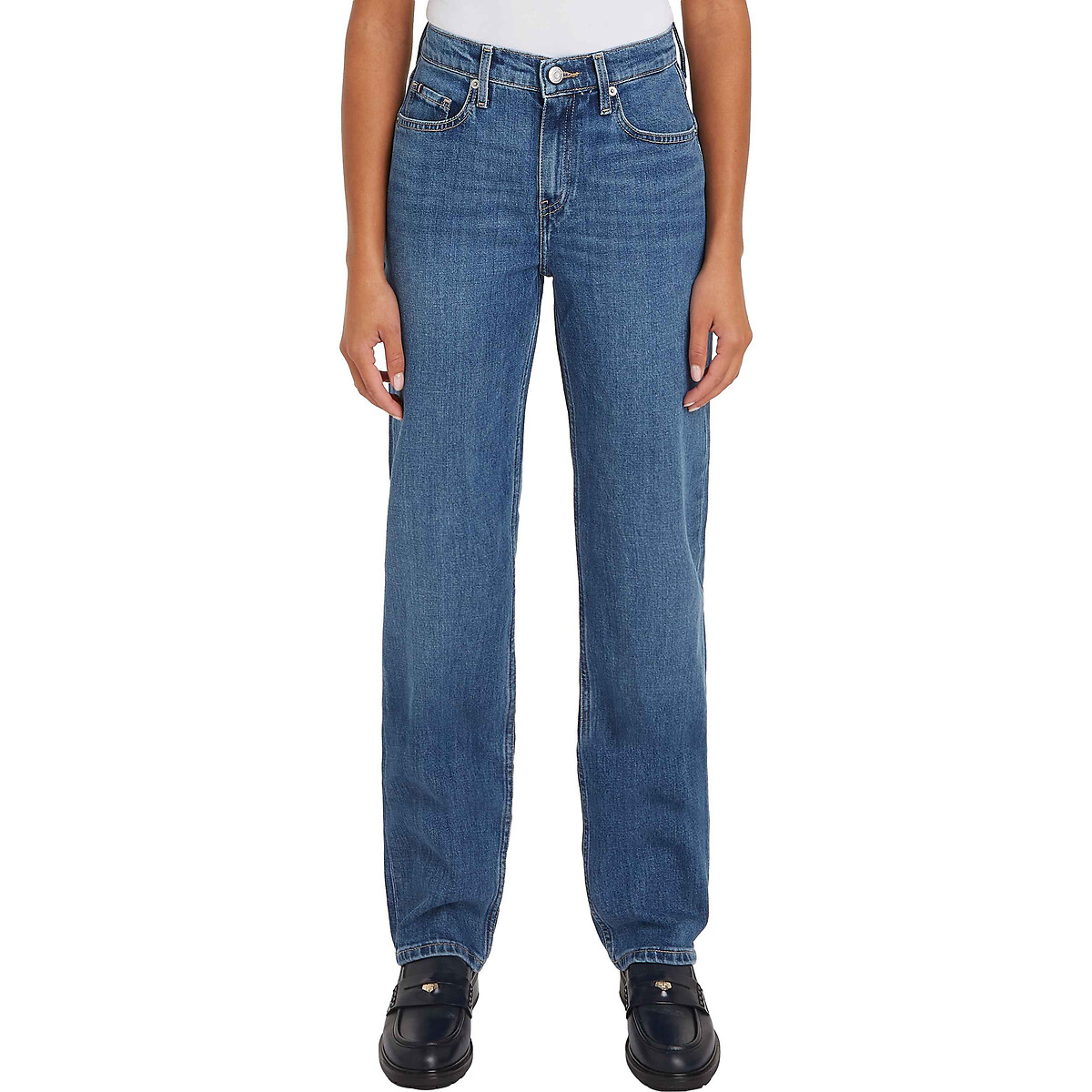 TOMMY HILFIGER<br>Calça jeans reta em denim elástico