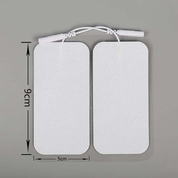 INF TENS/EMS elektrodeputer for massasjeinstrumenter, 10 stk. Hvit  5 x 9 x 0.5 cm