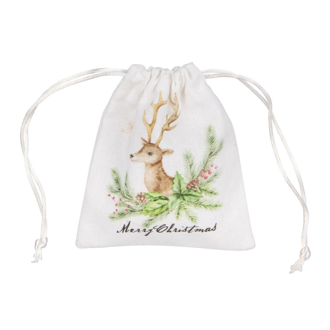 Geschenktäschchen Merry Christmas weiß/grün - ca. 12 x 10,5 cm - 1 Stück