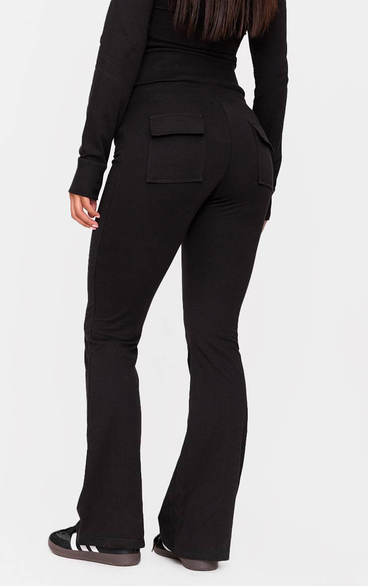 Noir Pantalon Évasé Skinny Taille Basse Coordonné