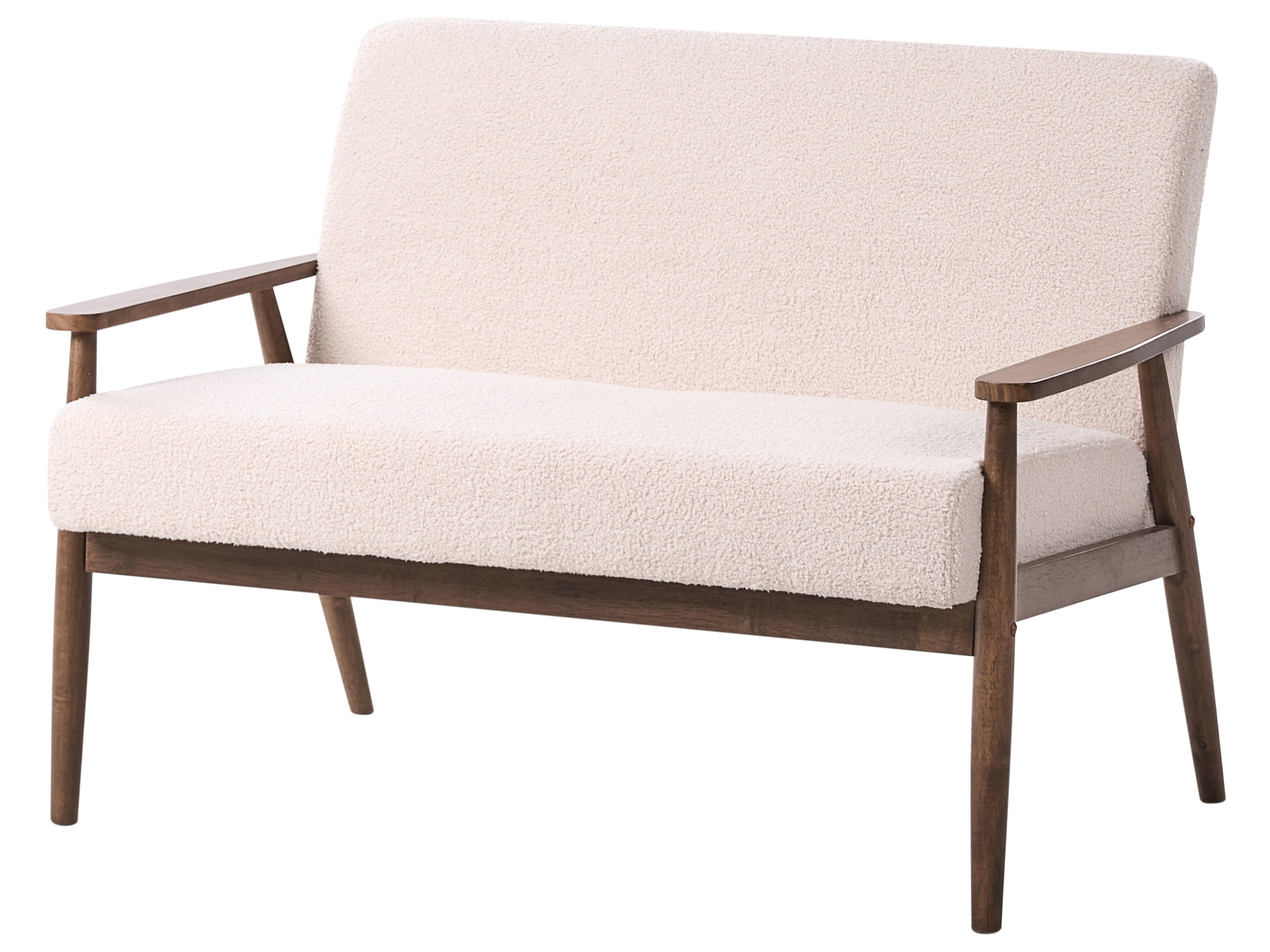 Bank 2-zits ESRUM Bouclé Donkerbruin/beige