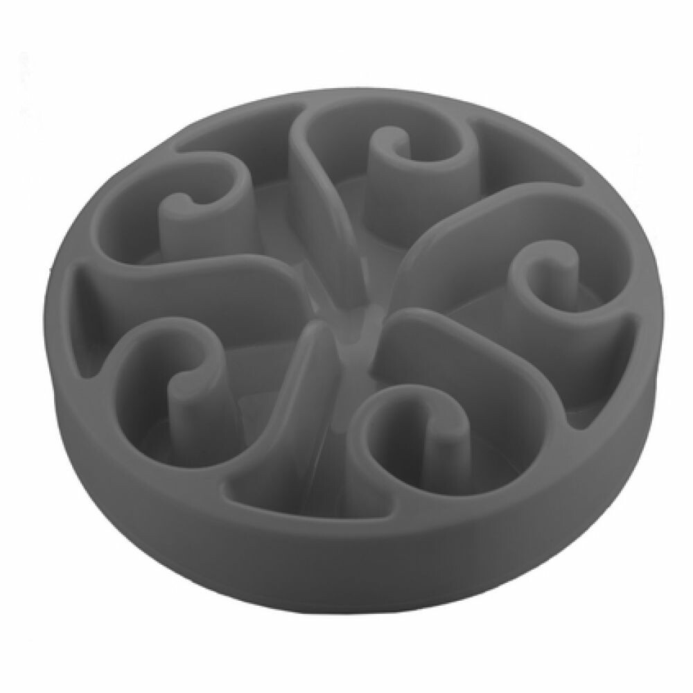 Eat Slow Live Longer Anti-schrok Voerbak Rond Grijs30 cm