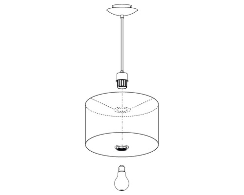 1-lamps hanglamp Ø 38 cm nikkel/mat/zwart