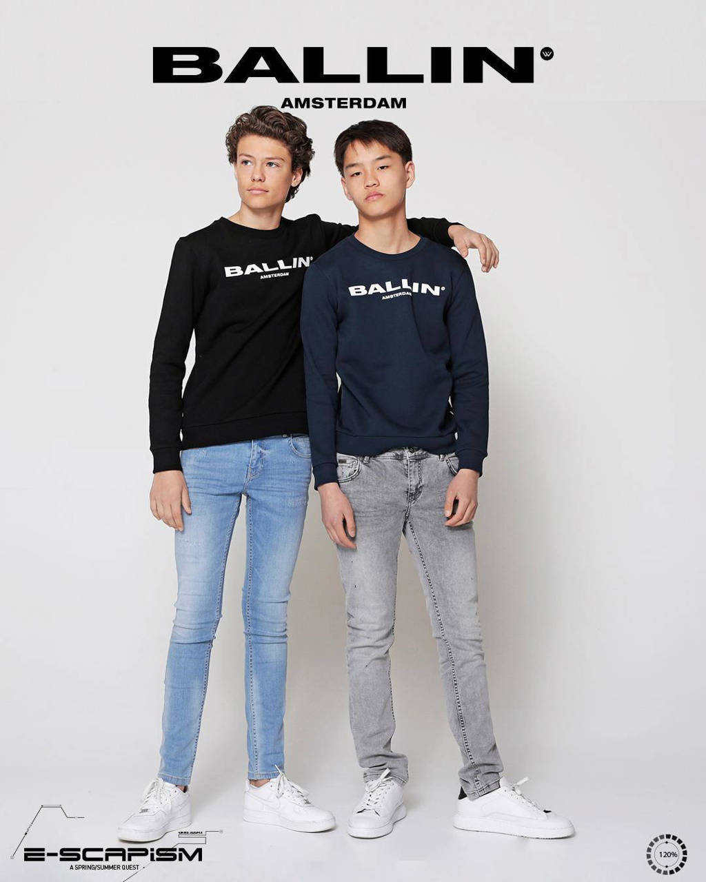 Ballin unisex sweater met logo zwart/wit